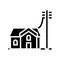 house connected to electricity glyph icon vector illustration