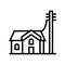 house connected to electricity line icon vector illustration