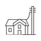 house connected to electricity line icon vector illustration