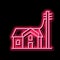 house connected to electricity neon glow icon illustration