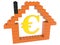 House contour with euro sign.3d illustration