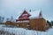 House covered in snow in village of Hrisey in iceland