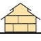 House in cut. Flat section house. Vector illustration