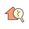 House damage, inspection vector icon. 64x64 pixel.