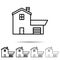 House different shapes icon. Simple thin line, outline vector of Building icons for UI and UX, website or mobile application