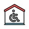 house for disabled color icon vector illustration