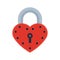 House door heart lock access equipment icon vector safety password privacy element with key and padlock protection