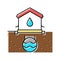 house drainage system color icon vector illustration