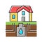 house drainage system and water storage color icon vector illustration