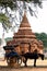 House drawn carriage waiting passengers at the temple in Bagan,  Myanmar