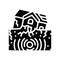 house earthquake destroyed glyph icon vector illustration