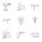 House electric tool icon set, outline style