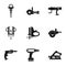 House electric tool icon set, simple style