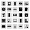 House electronics black simple vector icons set