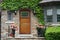 House with elegant wood grain front door