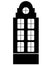 House, European historical architecture. Black silhouette of a house for a logo or pictogram. Old european house - silhouette for