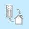 House exchange sticker icon. Simple thin line, outline  of real estate icons for ui and ux, website or mobile application