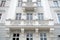 House facade with windows, balconies in wroclaw, poland