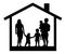 House family silhouette vector