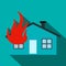 House on fire flat icon