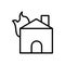 House, fire icon. Simple line, outline vector elements of firefighters icons for ui and ux, website or mobile application