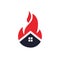 House fire vector logo design template.