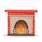 House fireplace on isolated background.