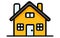 House flat icon, Houses vector illustration. Little house, colourful house, flat houses illustration