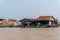 House on the floating village in tonle sap lake, in Cambodia