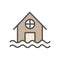 House in flood. Vector illustration decorative design