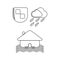 house flooding icon. Element of insurance for mobile concept and web apps icon. Thin line icon for website design and development