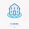 House flooding thin line icon