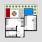 House floor plan with garden