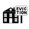 House with foreclosure red label Eviction. Vector