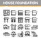 House Foundation Base Collection Icons Set Vector