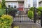 House Front Entrance with Wrought Iron Railings