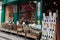 House front of a typical shop with regional specialities and apple cidre and liquors in Honfleur