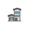 House with garage filled outline icon