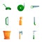 House gardening tools icon set, cartoon style