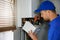 House gas heating boiler maintenance and repair service