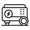House generator icon outline vector. Power engine