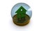 House in glass paperweight