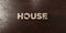 House - grungy wooden headline on Maple - 3D rendered royalty free stock image