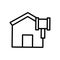 house hammer icon. Simple line, outline vector elements of bankruptcy icons for ui and ux, website or mobile application