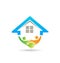 House and handshaking vector image logo