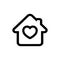 House with heart line icon. Vector on isolated white background. EPS 10