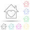 house with a heart multi color style icon. Simple thin line, outline vector of valentine icons for ui and ux, website or mobile