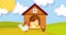 House hen rooster chicken and eggs farm animal cartoon