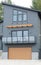 House Home Charcoal Gray Exterior Front Elevation Rockwork Roof Details