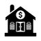 House, home, financial, bank icon. Black vector graphics